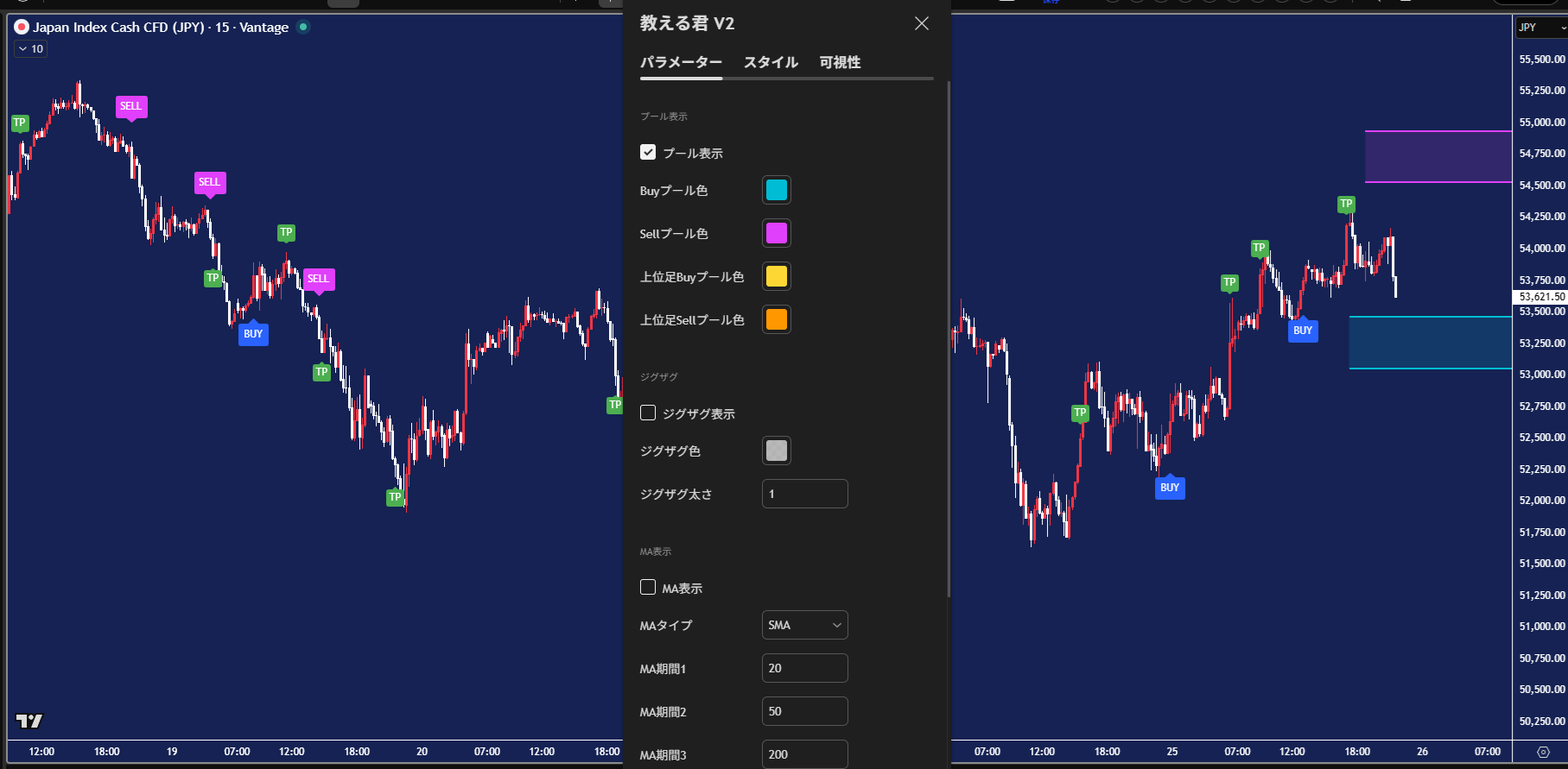 パラメーター設定パネル